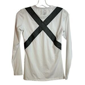 VIRUS Athletic Long-Sleeve X- Form Compression Top Womens Size Large White Black